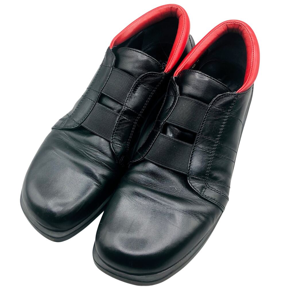 Donald  Pilner black and red Leather Shoes Slip Ons SZ 10